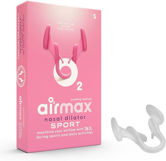 Airmax Unisex Sport Nasal Dilators One-Pack - Easy, Safe, and Comfortable Breathing Aid - Improves Airflow - Transparent - Small'