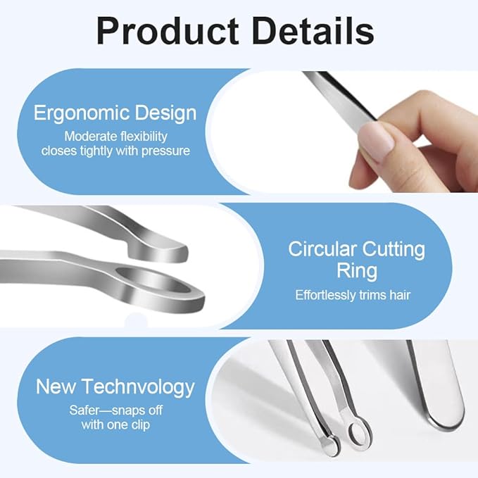 2026 New Stainless Steel Nose Hair Tweezers, Universal Portable Reusable Nose Hair Plucker for Men & Women (Brown)