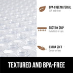 GORILLA GRIP Patented Square Shower Stall Mat, Small Bathtub Floor Mats for Stand Up Showers, Suction Cups and Drainage Holes, Machine Wash, Soft on Feet, Bathroom Accessories 21x21 Inch, 2 Pack Clear