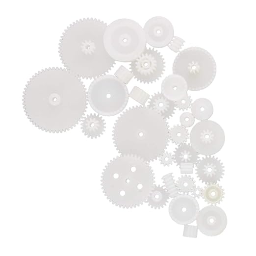 Fielect 50Pcs Plastic DC Motor Gears Kit - DIY Robot Gear Assortment Accessories Set with Various Axle Belt Bushings