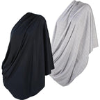 LK Baby Infinity Nursing Scarf Breastfeeding Cover Ultra Soft Premium Jersey Polyester- 100% AZO free and Safe for Baby (2pk Grey/Black)