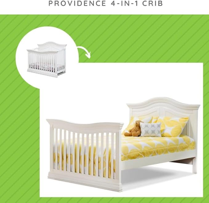 Full-Size Conversion Kit Bed Rails for Sorelle Convertible Cribs - Solid Wood Rail - Toddler and Adult Bed Rail for Full-Size Beds - Essential Nursery & Baby Furniture (Model #215, White)