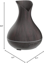 Aroma Essential Oil Diffuser, 400ml Ultrasonic Cool Mist Humidifier with Waterless Auto Shut-Off and Cleaning Kit for Home, Yoga, Office, Spa, Bedroom, Baby Room - Wood Grain