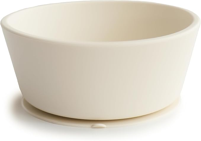 mushie Silicone Suction Bowl | BPA-Free Non-Slip Design (Ivory)
