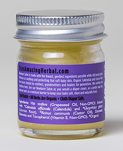 Ora's amazing Herbal, Newborn Salve, Diaper Rash Cream, Calendula Baby Balm, EWG Verified Baby Ointment, Acne Eczema, Butt Cream, Infant Massage, Natural Paraben Free, Good for Sensitive Skin 1 oz