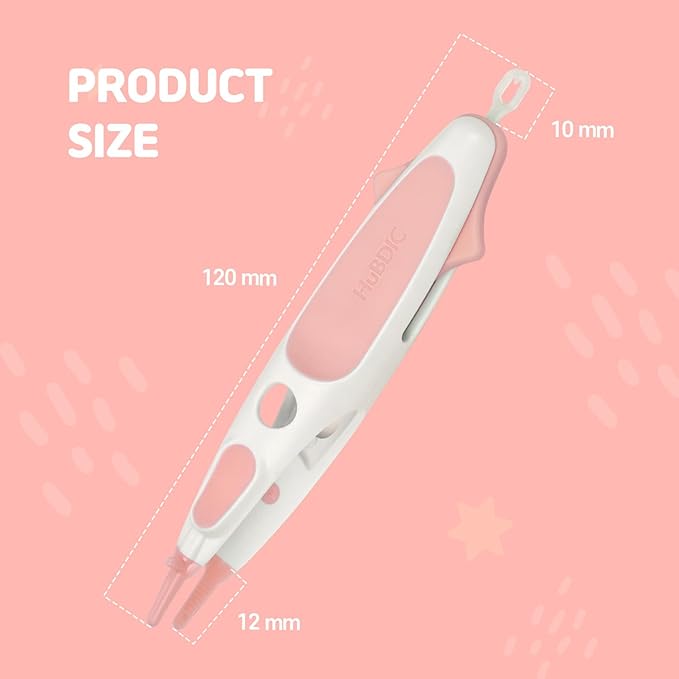 HubiBaby 3 in 1 Baby Nose Cleaning Tweezer Booger Remover and Baby Ear Wax Removal Tool with Soft Silicone Dual Ear Wax and Safe Nasal Picker for Newborns Infants & Toddlers (Pink)