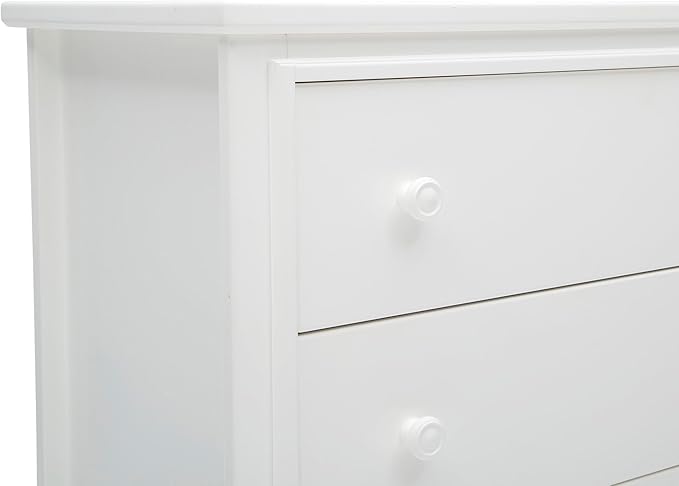 Delta Children Perry 3 Drawer Dresser with Changing Top and Interlocking Drawers, Bianca White