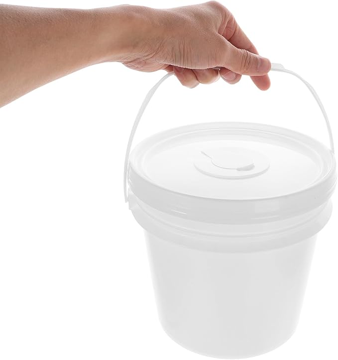 Ciieeo Large Capacity Wet Tissue Holder, Portable Car Wipes Dispenser,flushable Wipes Container with Lid, Refillable Bucket for Baby, Bathroom, Travel, White