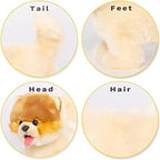 CU-MATE Plush Interactive Pomeranian Dog-Realistic Puppy Electronic Toy Dog with Walking/Barking/Wagging Tail/Talking- Robotic Pet Toy Present for Toddler Girls Boys