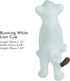 FUNSHOWCASE African Jungle Animals Running White Lion Cub Toy Figure Realistic Plastic Figurine Height 1.6-inch
