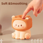 Cute Lion Night Light for Kids, Rechargeable Nursery Lamp with Timer, 3 Brightness Levels & Warm Light, Soft Silicone Baby Night Light, Tap Control, Gift for Toddlers