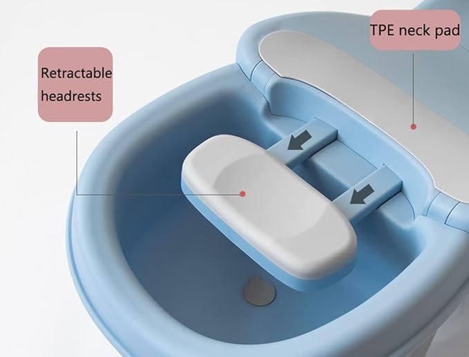 Adjustable Children Shampoo Chair for 3-10 Year Old Bathing Seat Tub Collapsible with Prevent Wet Clothes Design