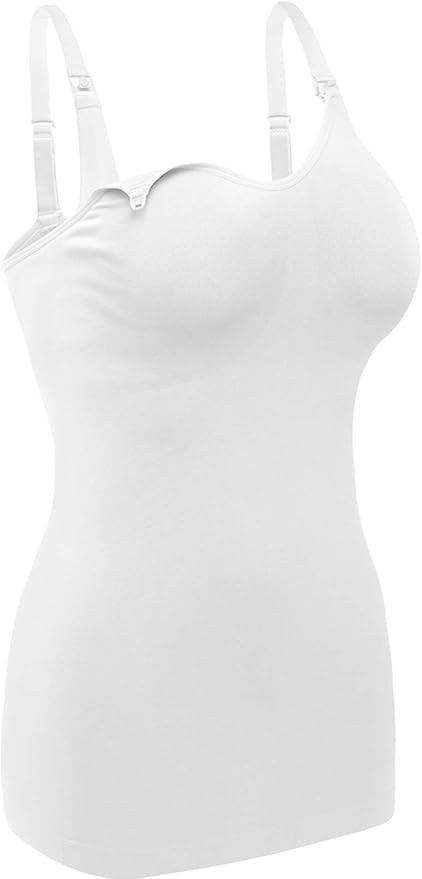 Women's Maternity Nursing Tank Tops with Built in Bra for Breastfeeding Camisoles Shirt 4Pack