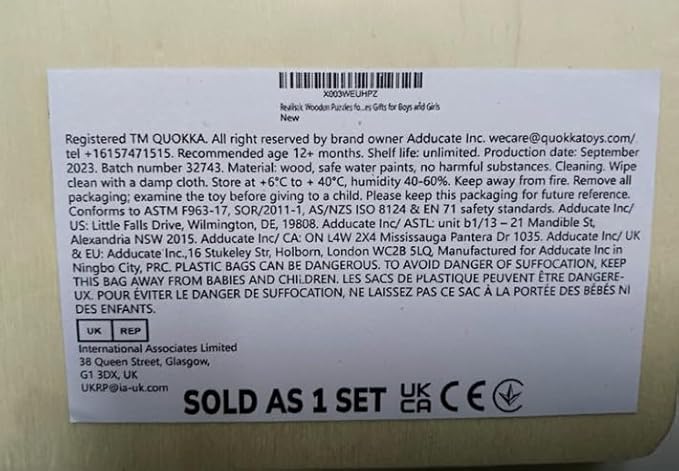 QUOKKA Realistic Wooden Puzzles for Toddlers 1-3 Year Old - 5,9 x5,9 Inches Kids Puzzles Ages 2-4 - Safari Montessori Toddler Toys - Motor Skills Games Gifts for Boys and Girls