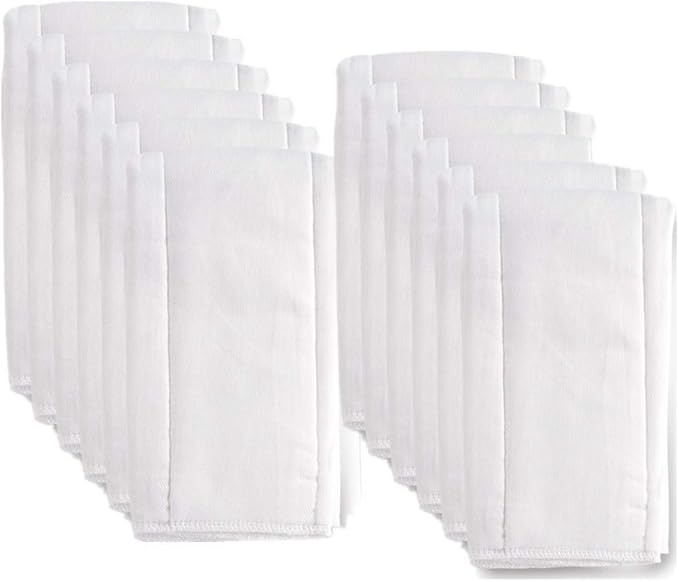 6 Ply Cloth Diapers Burp Cloth, Fasoar Thick Washable Absorbent Cotton Diaper for Babies and Toddlers Multi-Use 6/10/12 Count