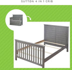 Full-Size Conversion Kit Bed Rails for Sorelle Convertible Cribs - Solid Wood Rail - Toddler and Adult Bed Rail for Full-Size Beds - Essential Nursery & Baby Furniture (Model #215, Grigio)