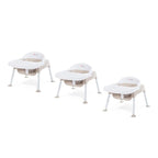 Foundations Secure Sitter Feeding Chairs Multipack, No-Tip Feet, 3-Point Adjustable Harness, Removable Tray, Easy to Clean, Stackable Feeding Chairs, 3 Pack (7 inch)
