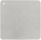 HEVEA Natural Rubber Wave Bath Mat – Square 21x21 in - Non-Slip Shower & Bathtub Mat with 364 Suction Cups, Plastic-Free & Biodegradable (Granite)