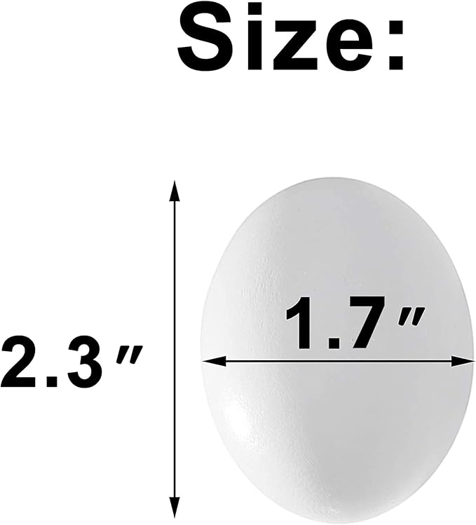 CALPALMY 24 Pieces Hyper-Realistic White Wooden Eggs - 2 Dozen Fake Easter Eggs for Painting, Decorating, Crafting, Pretend Play, Simulation Toys, Fake Food, Nest Box Training