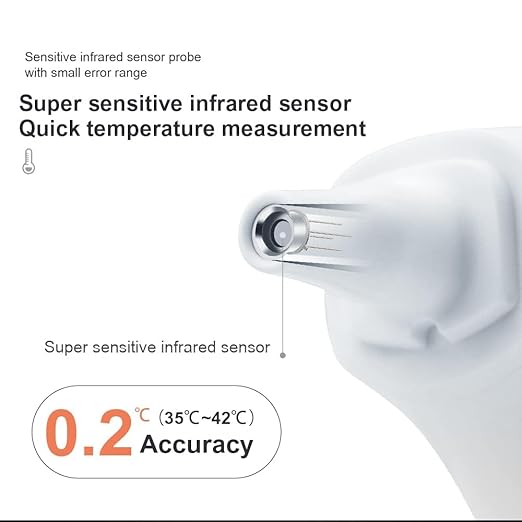 Berrcom Forehead and Ear Thermometer for Adults and Babies, Digital No-Touch Medical Thermometers with LED Display, 1s Instant Reading, Contactless Temperature Thermometer, Auto Shut-Off