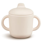 6 Months+ Sippy Cups with Handles,Small Silicone Sippy Cups Leak Proof 5oz,No Spill Sippy cups for Toddlers (Milk)