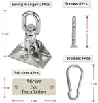 Heavy Duty Swing Hangers for Wooden Sets 2000 LB Capacity Hammock Hanger 360 Swivel Stainless Steel Swing Hardware Accessories 2 Packs for Porch Playground Yoga Heavy Bag
