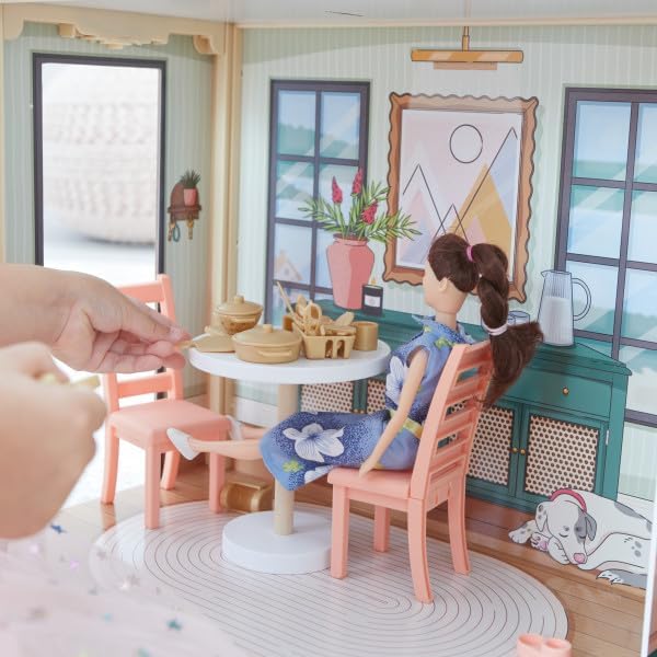 Click & Play Fully Assembled Pop-Up Wooden Dollhouse