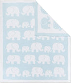Living Textiles Chenille Baby Blanket - Blue Elephant Ultra Soft, Thick, and Versatile | Warm Blanket for Newborns, Throw Blanket for Crib, Stroller Cover | Perfect Baby Gift 40 x 30 inches