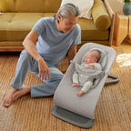 Ergobaby Evolve 3-in-1 Mesh Baby Bouncer Seat, Adjustable Multi-Position Infant Bouncer and Toddler Chair, Breathable Mesh, Converts from Newborn to Toddler - Grey