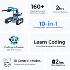 Makeblock mBot Ultimate 10 in 1 Robot Building Toys, Robotics Kit App Remote Control Robot Toys Compatible with Arduino C & Raspberry Pi, STEM Educational DIY Robotics for Kids Ages 12-16