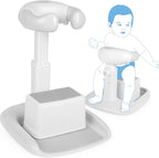 Baby Bath Adjustable Shower Stand with Stool- Secure Infant & Toddler Bath Support, Non-Slip Stool & Foldable Stand