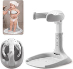 Toddler Bath Stand-ABS & TPE Material, Foldable & Adjustable 5 Levels Infant Bath Seat for Babies 6 Months to 3 Years Old, Non-Slip|Easy to Clean|Convenient for Travel, No Assembly Need