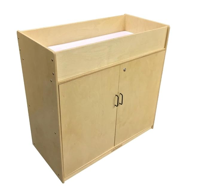 Kids' Station Daycare Changing Table, 40"w X 20"d X 40"h, with Doors, Assembled