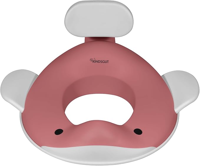 Kindsgut Potty Training Seat in whale design, designed in Germany, suitable for all toilet shapes non-slip toilet seat, Dusty Pink