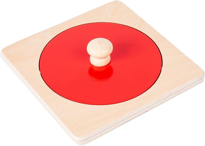 Montessori Baby Toys Play Kit Montessori Mirror Peekaboo Knob Puzzle, Medium Spinning Drum and Rainbow Fabric Ball Kit Toys for6-12Months Toddlers (Mirror Peekaboo Knob Puzzle)