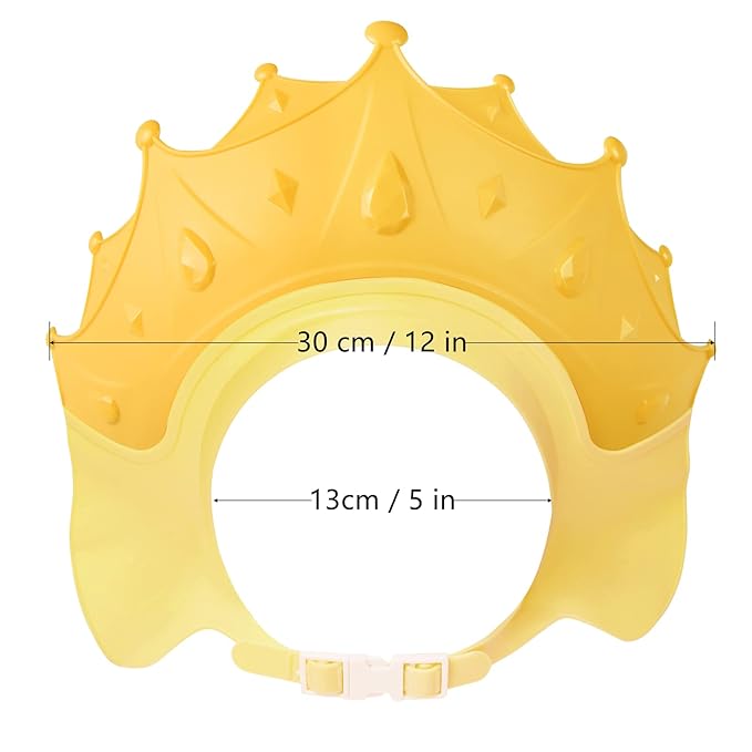Baby Shower Cap Shield, Shower Cap for Kids, Visor Hat for Eye and Ear Protection for 0-9 Years Old Children, Cute Crown Shape Makes the Baby Bath More Fun (2 Pack)