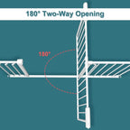 TSAYAWA Walk Through Baby Gate with Door, 43.5-48 Inch Wide Presure Mounted No Drill Metal Auto Close Child Gate for Stair Doorway - Indoor Outdoor Safty Gate for Toddler Dog Doggie, White