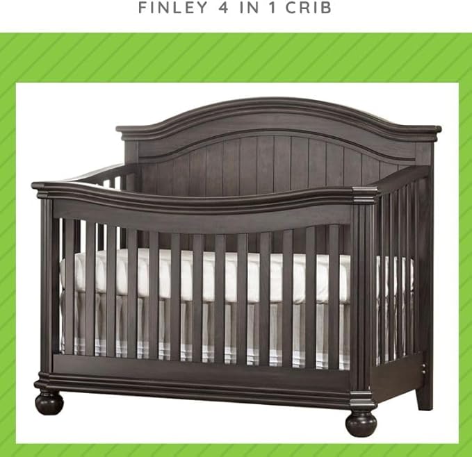 Full-Size Conversion Kit Bed Rails for Sorelle Convertible Cribs - Solid Wood Rail - Toddler and Adult Bed Rail for Full-Size Beds - Essential Nursery & Baby Furniture (Model #215, Vintage Grey)