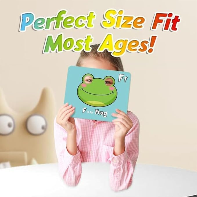 2025 New 26 PCS Alphabet Mask Cards,Alphabet Flash Cards with Animal Masks,Colorful Animals Flash Cards, Interactive Education Games, Learn Letters
