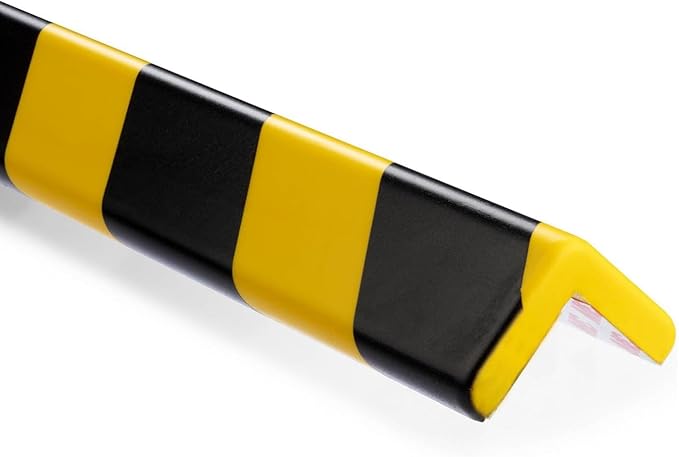 L-Shaped/Circular Edge Protector – 19" Durable Polyurethane Foam, High-Visibility Yellow/Black Stripes & Corner Safety Bumper for Impact Protection
