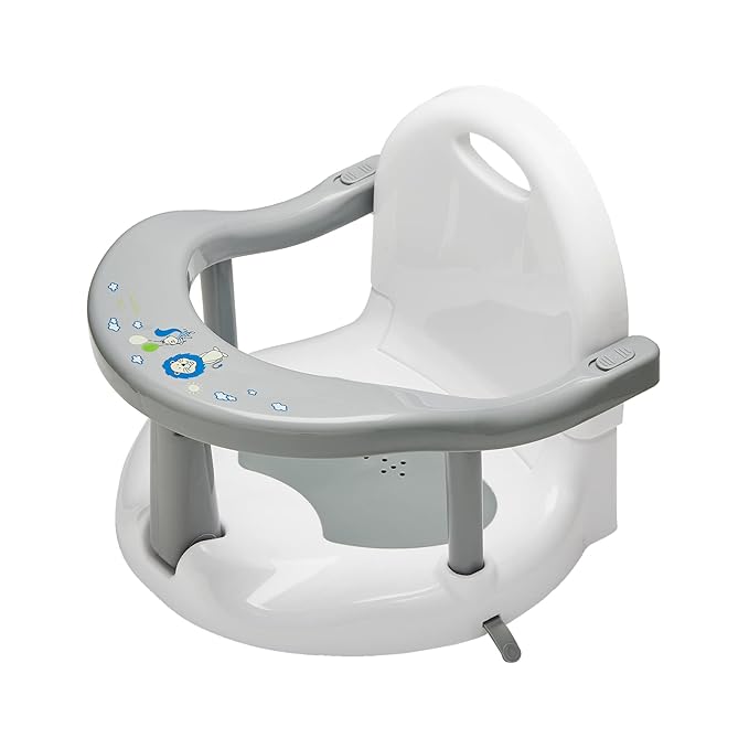 Foldable Baby Bathtub Seat - Non-Slip Bath Chair for Sitting Up, Shower Chairs for Newborn Infant 6-18 Months (Grey)