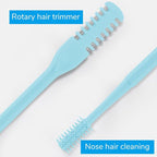 2-in-1 Nasal Hair Cutter, 360° Rotating Double Sided Nose Hair Removal Tool, Nose Hair Clipper with Ear Picker for Women and Men (Beige, 3 PCS)