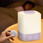 Lyridz LED Nursery Night Light with Clock, Portable Breastfeeding Night Lamp for Baby, Remote Control, 4000mAh Rechargeable Battery, Dimmable, 3 Color Temperature