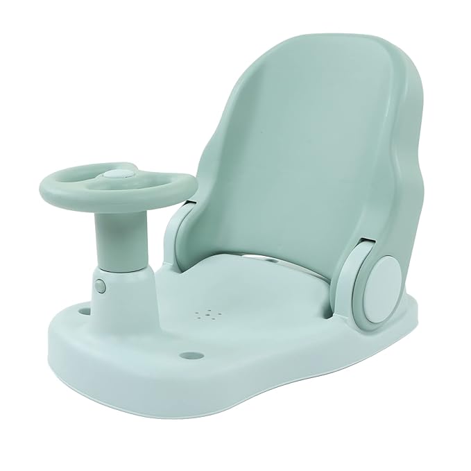 Baby Bath Seat - Infant Bathtub Seat for Sitting Up in The Tub, Baby Shower Chair with Backrest Support, Suction Cups for 6-18 Months (Green)