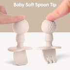 6 Pack Baby Spoons and Forks Set, Silicone Baby Spoons Self Feeding 6 Months for Toddler Utensils,BPA Free, Baby Led Weaning Supplies Feeding Essentials,Dishwasher and Boil Safe