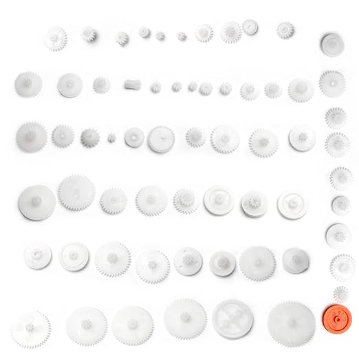 Fielect 64 Type Plastic Gears Kit Plastic Gears Plastic Crown Gear Single Double Reduction Gear Worm Gear for DC Motor DIY Model Toys 1Pcs