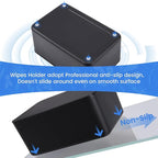 Baby Wipes Dispenser & Wipes Holder - Non-Slip Refillable Baby Wipes Container with Sealing Lid, Keeps Wipes Fresh, Portable Wipes Case for Travel & Home (Black)