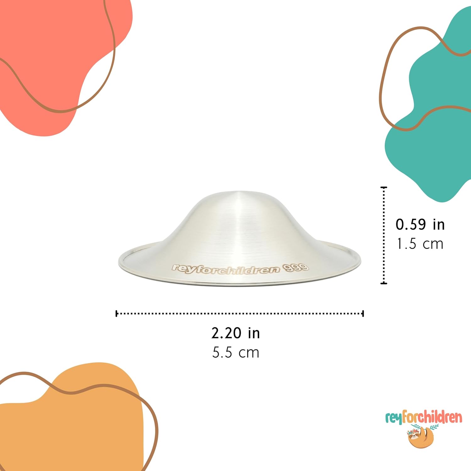 RFC Silver Nursing Cups - 999 Silver Nursing Pad - Nipple Shield Kit for Nursing Newborn - Breastfeeding Essentials - Nipple Cover Breastfeeding - with Silicone Ring & Cleaning Scotch & Case (XL)