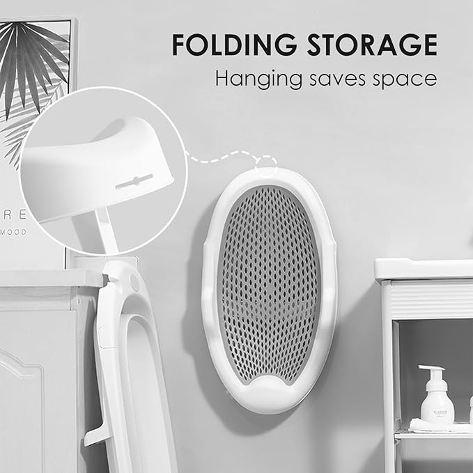 Beberoad Love Collapsible Baby Bathtub with Bath Support - Adjustable Infant Tub for Newborn to Toddler, Portable Bathtub with Non-Slip Design