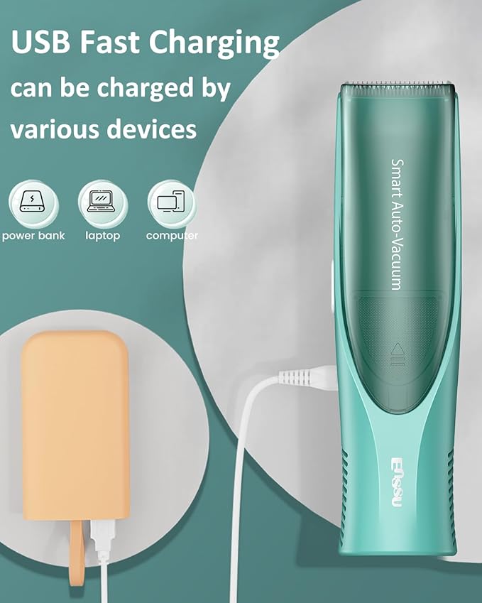 Baby Hair Clipper,Vaccum Hair Clippers for Kids/Toddlers,Cordless Baby Hair Cutting Kit with Two Modes,Baby Hair Trimmer Haircut Machine in Large Hairs Storage Space,Rechargeable,Waterproof